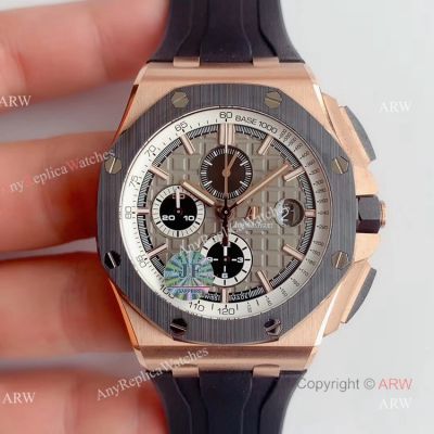 Audemars Piguet Royal Oak Offshore Rose Gold Grey Dial Chronograph Replica Watch Ref 26416ro